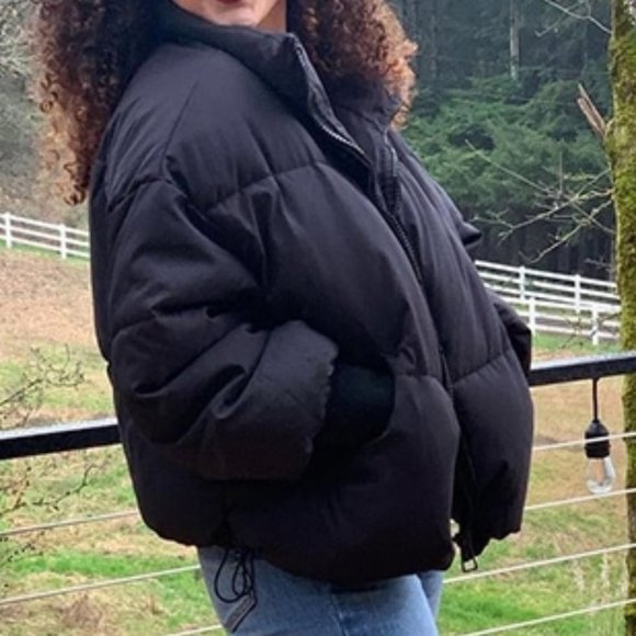 Contemporary Puffer Coat - black - Picture 4 of 11